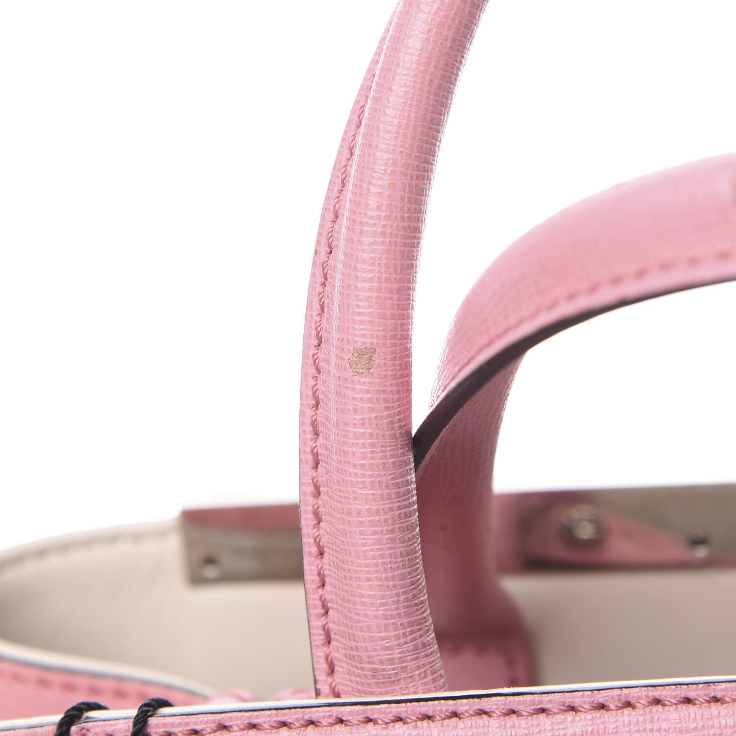 Fendi Vitello Elite Flamingo Mink Monster Charm Petite 2Jours Tote Pink Multicolor 17 of 19