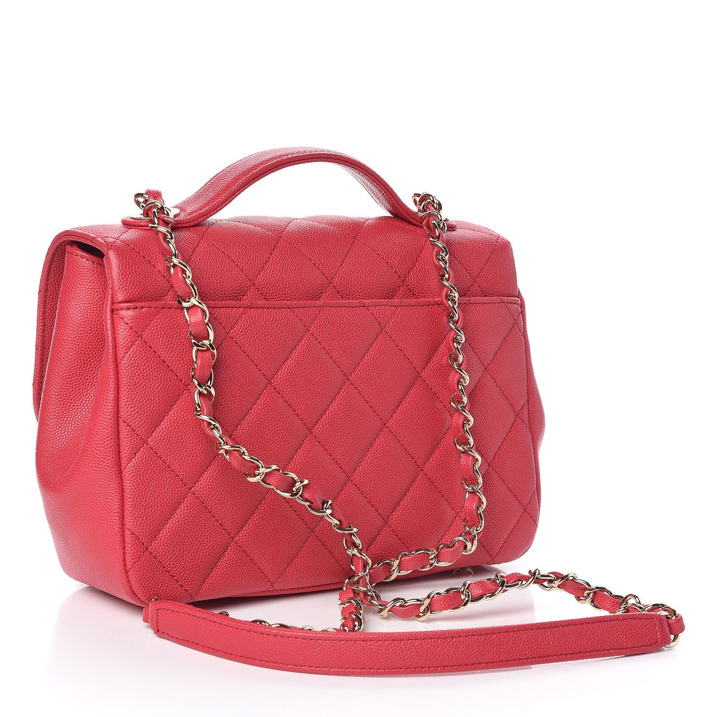 Caviar Quilted Medium Business Affinity Flap Red