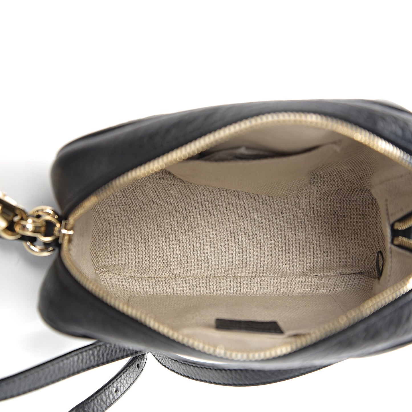 Pebbled Calfskin Small Soho Disco Bag Black