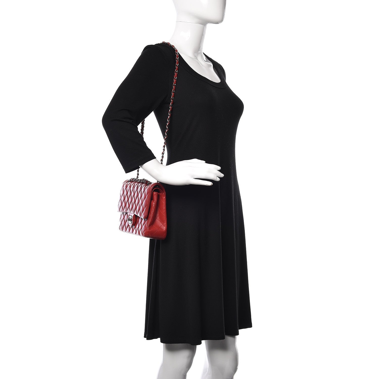 Chanel Lambskin Quilted Medium Double Flap Red 3 of 15