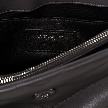 Saint Laurent Calfskin Y Quilted Monogram Small Loulou Chain Satchel Earth 7 of 20