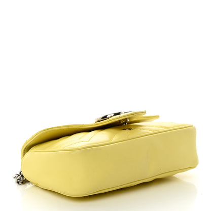 Gucci Calfskin Matelasse Super Mini GG Marmont Shoulder Bag Banana 4 of 11