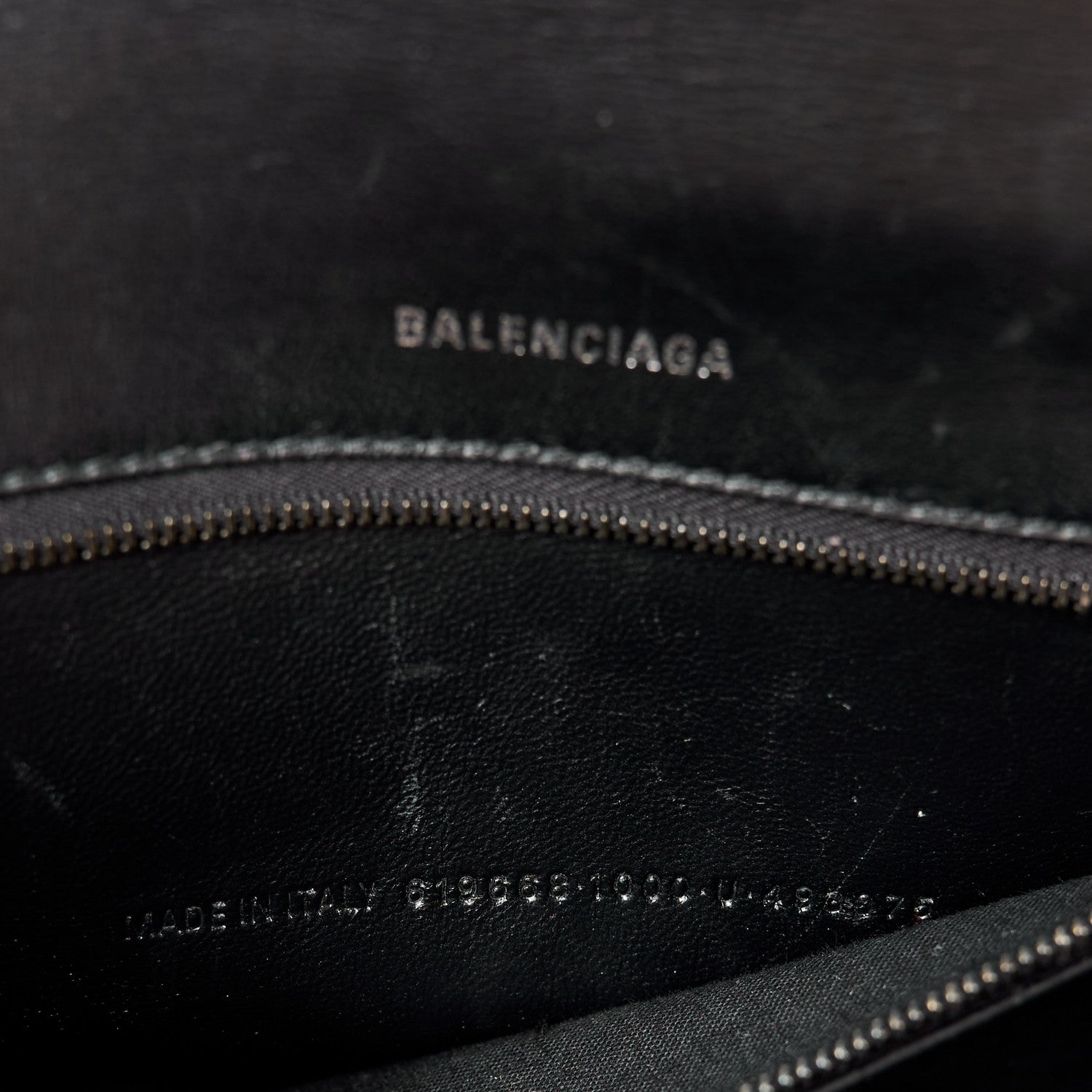 Balenciaga Shiny Calfskin Monochrome Crocodile Embossed Medium Hourglass Top Handle Bag Black 7 of 11