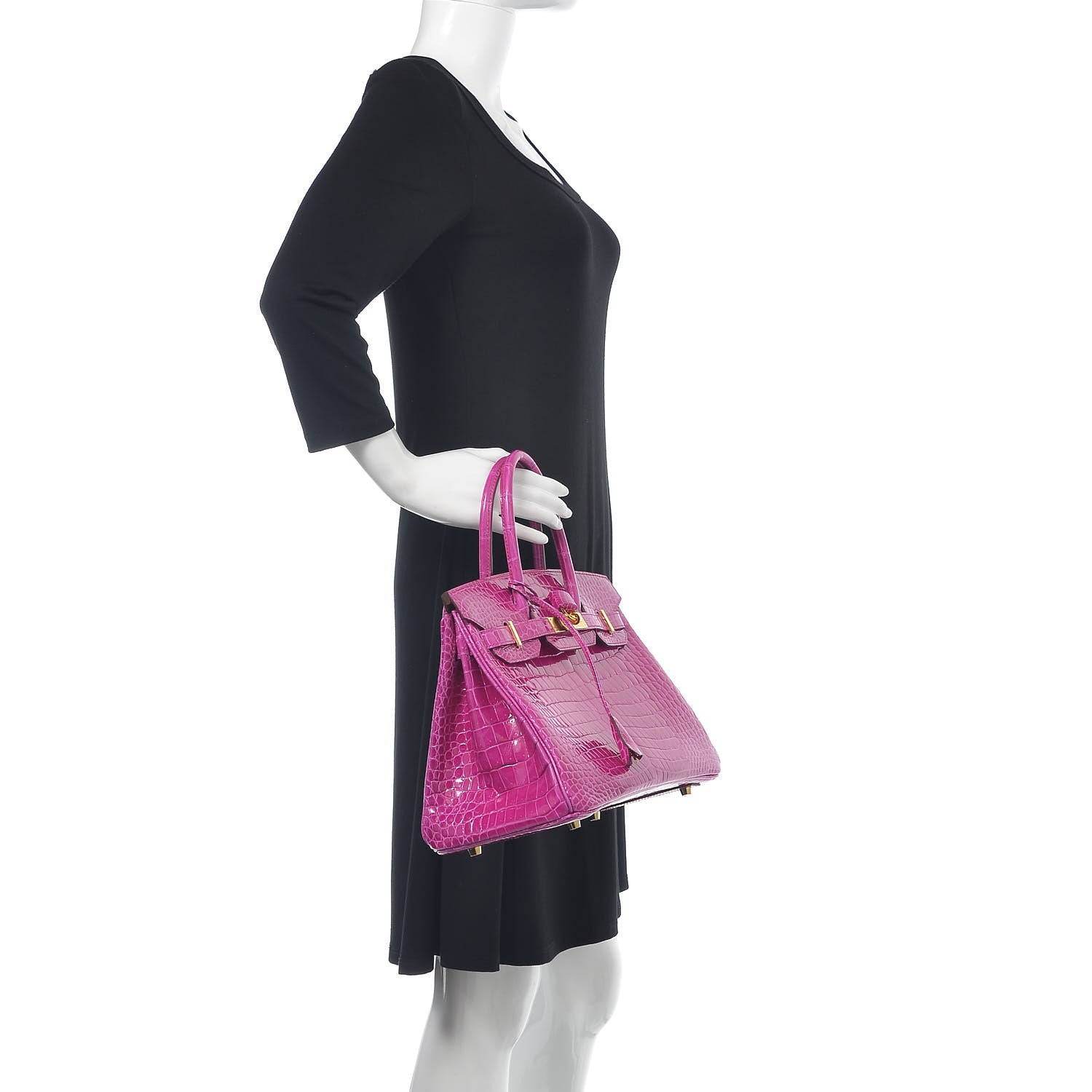 Hermes Shiny Porosus Crocodile Birkin 30 Rose Scheherazade 2 of 30