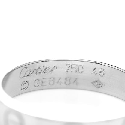 Cartier 18K White Gold 3.5mm LOVE Wedding Band Ring 48 4.5 4 of 5