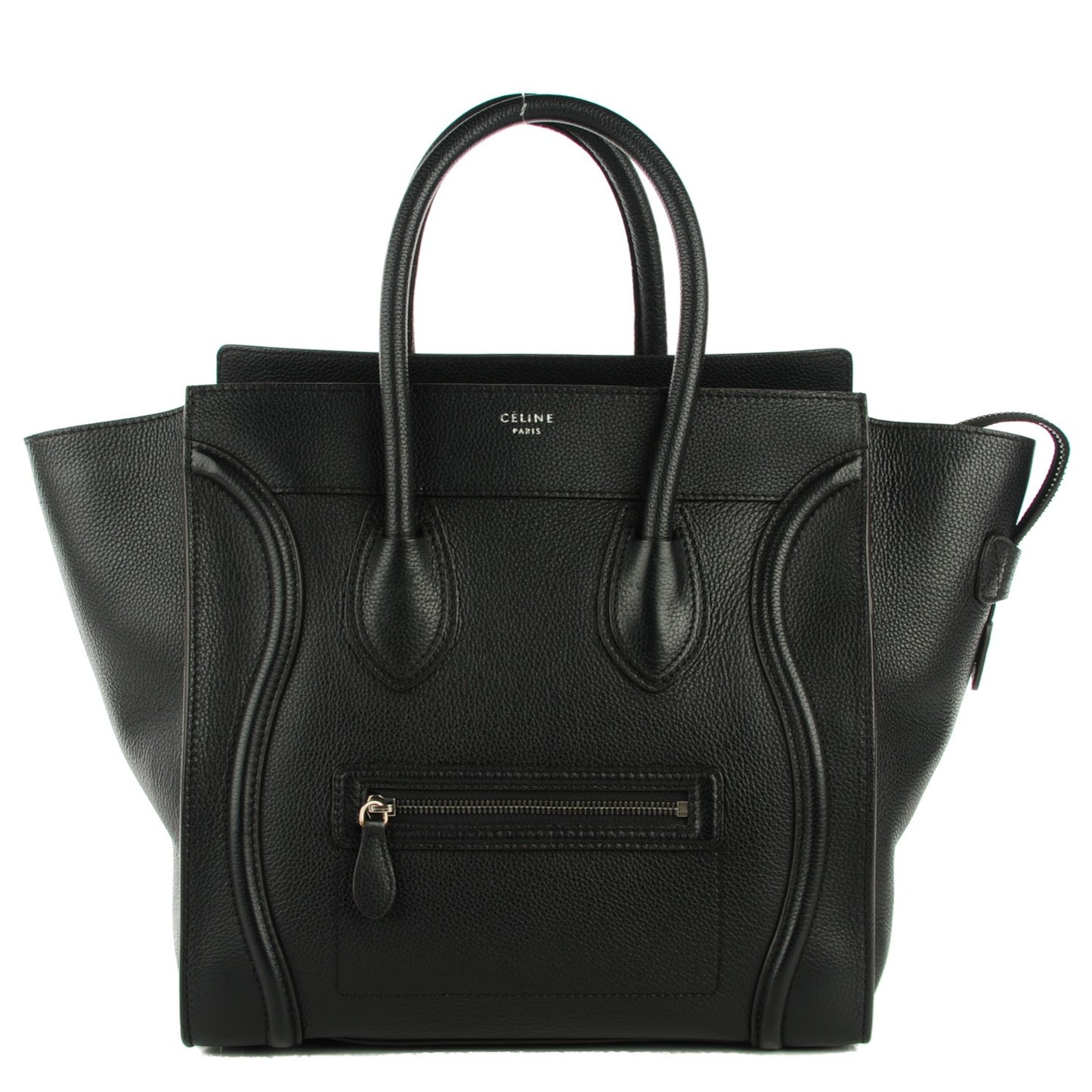Drummed Calfskin Mini Luggage Black