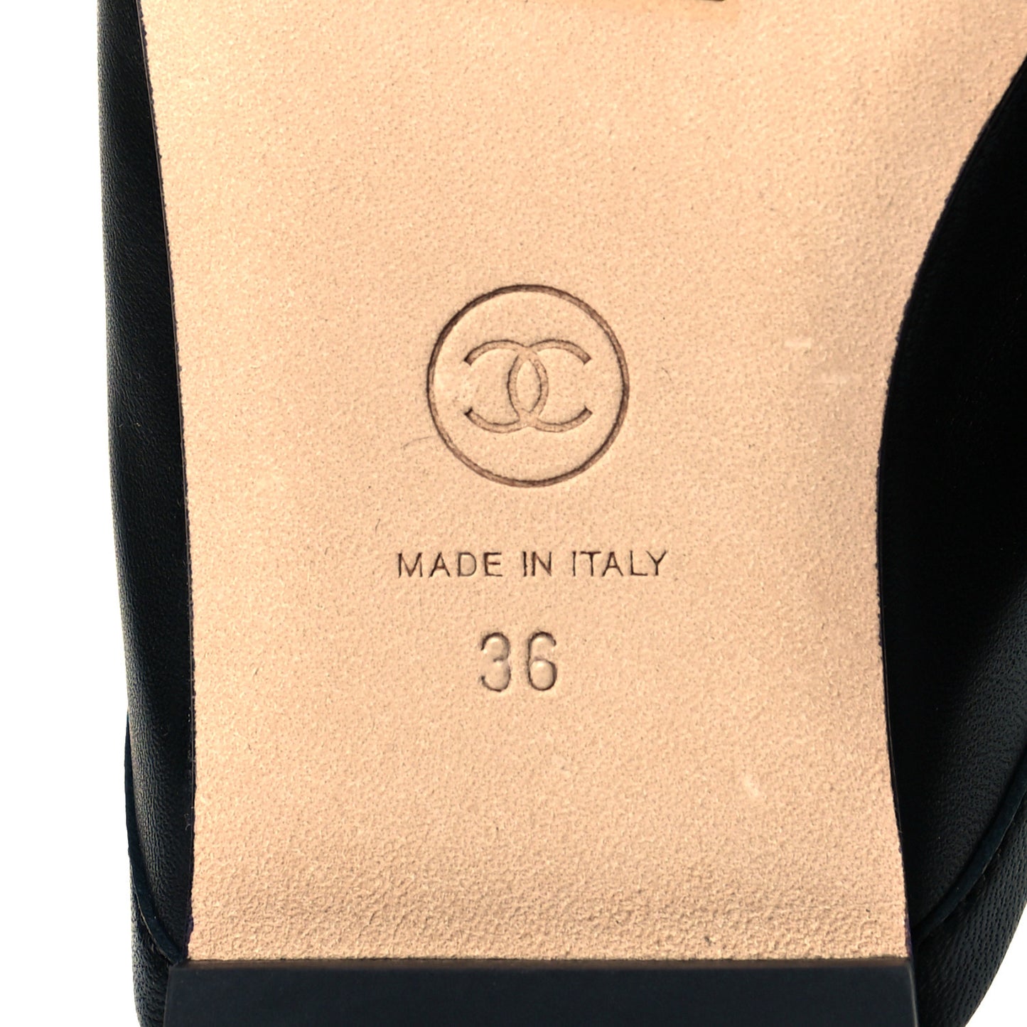 Lambskin Pearl CC Mules 36 Black