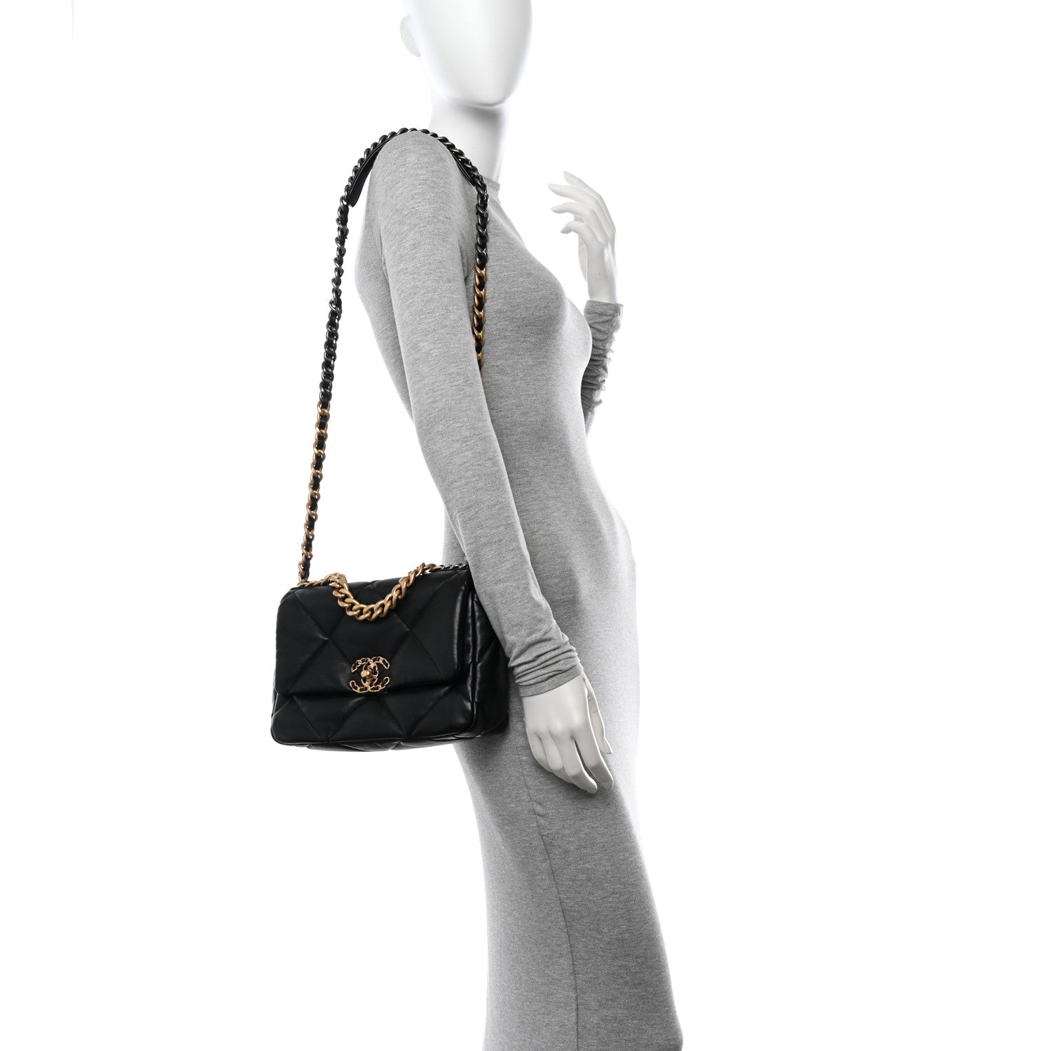 Chanel Lambskin Quilted Medium Chanel 19 Flap Black 2 of 11