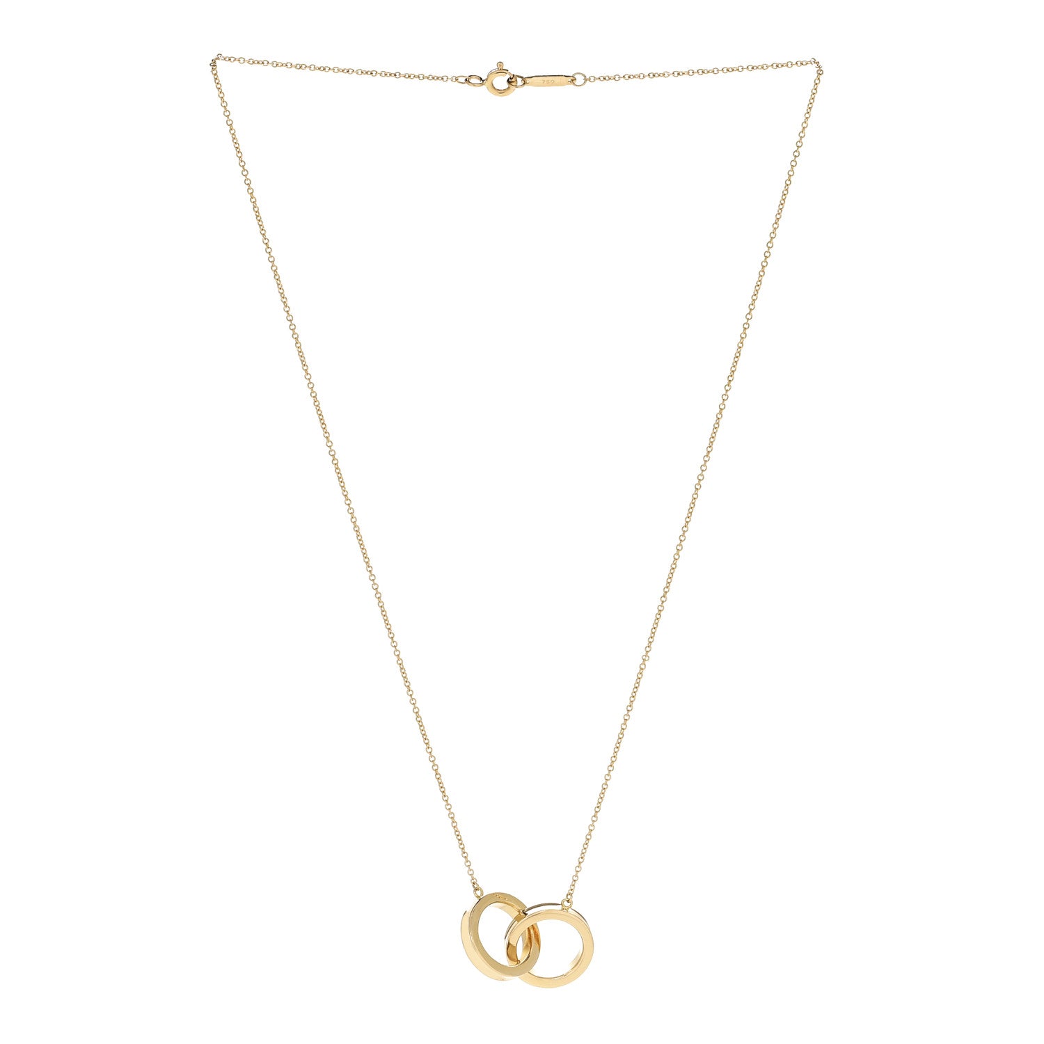 Tiffany 18K Yellow Gold 1837 Interlocking Circles Pendant Necklace 3 of 6