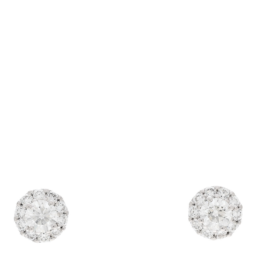 18K White Gold Diamond 1.60ctw Icon Round Stud Earrings