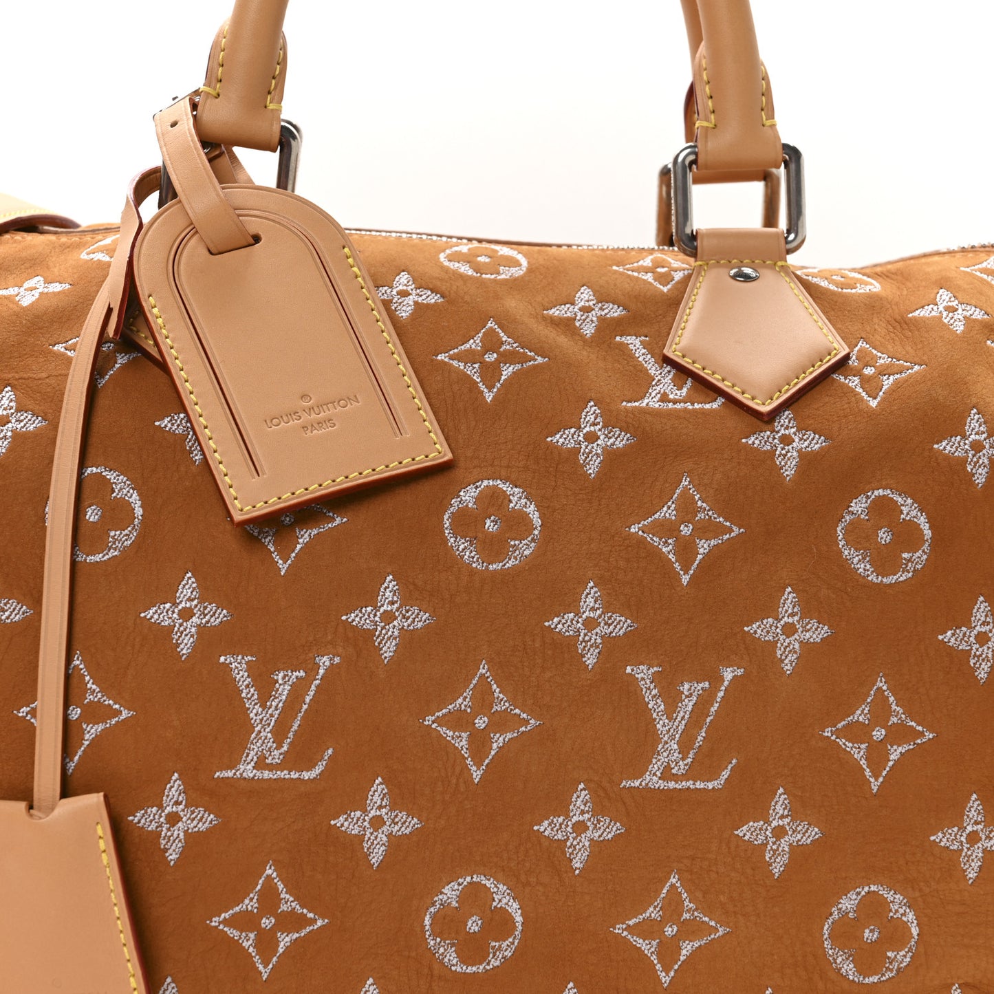 Nubuck Calf Monogram Speedy P9 Bandouliere 40 Camel