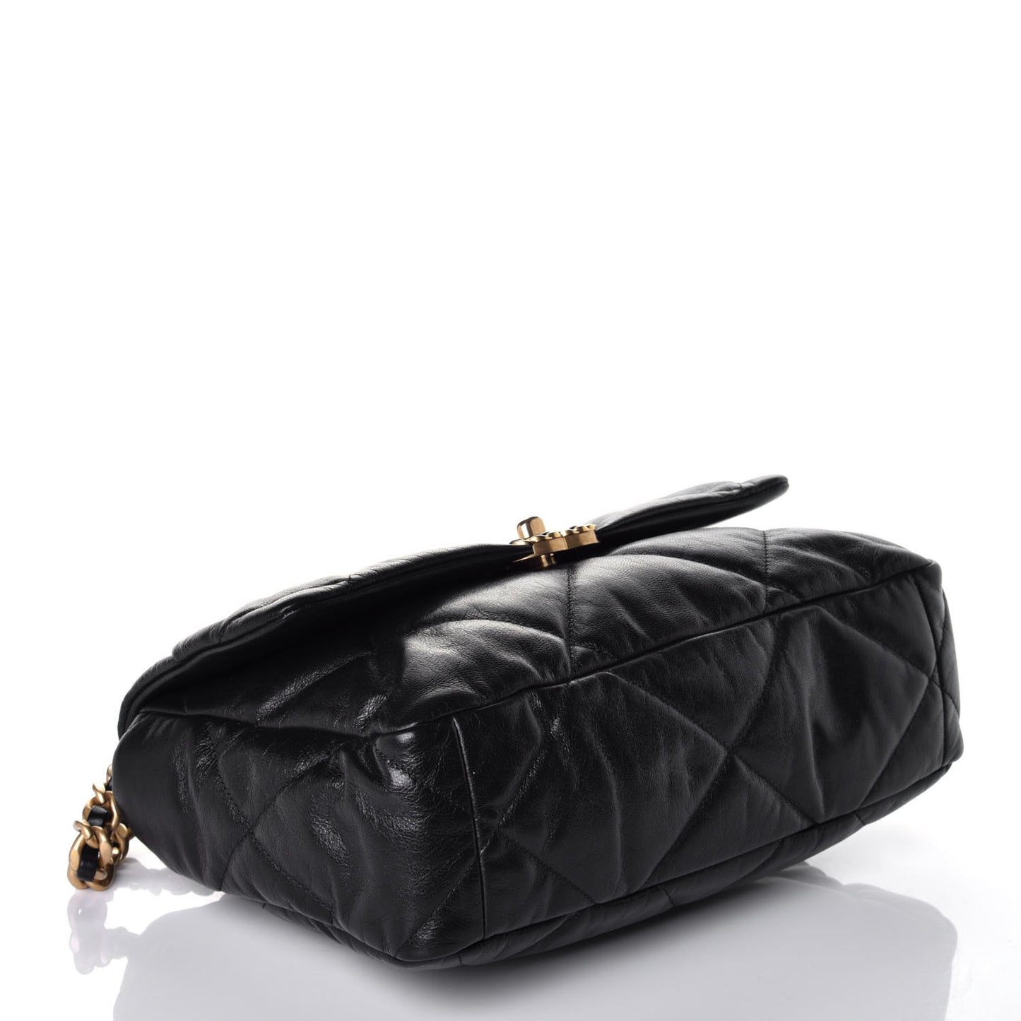 Goatskin Quilted Large Chanel 19 Flap Black