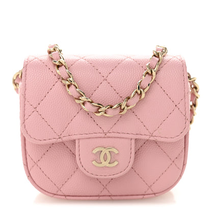 Chanel Caviar Quilted Mini Clutch With Chain Pink 1 of 12