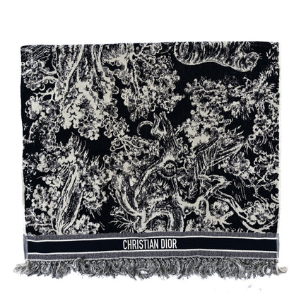 Christian Dior Cotton Toile De Jouy Reverse Towel Bleu Marine 1 of 3