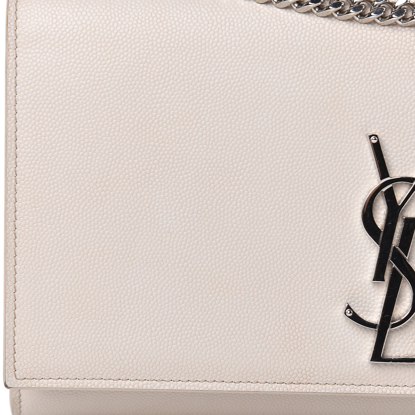Grain De Poudre Medium Classic Monogram Kate Satchel Icy White