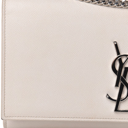 Saint Laurent Grain De Poudre Medium Classic Monogram Kate Satchel Icy White 11 of 20