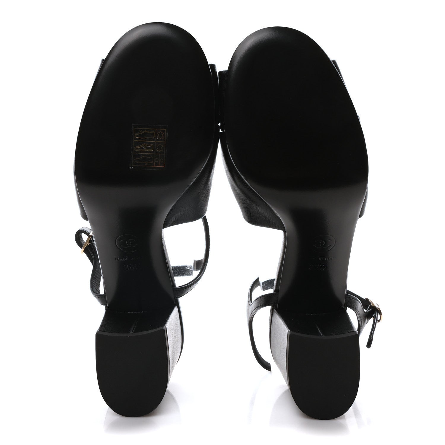 Chanel Lambskin Interlocking CC Sandals 36.5 Black 6 of 8