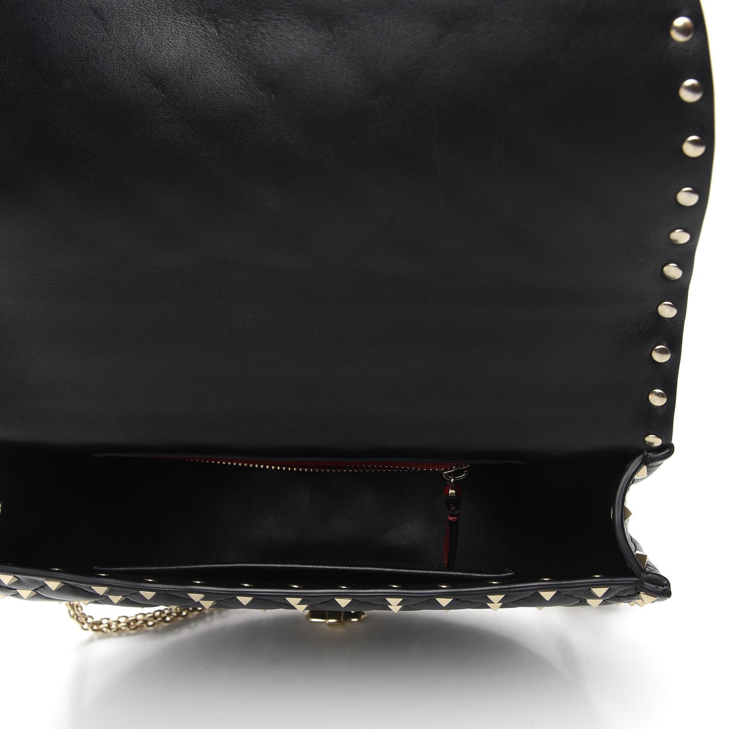 Valentino Garavani Nappa Medium Rockstud Spike Halfmoon Saddle Bag Black 7 of 8