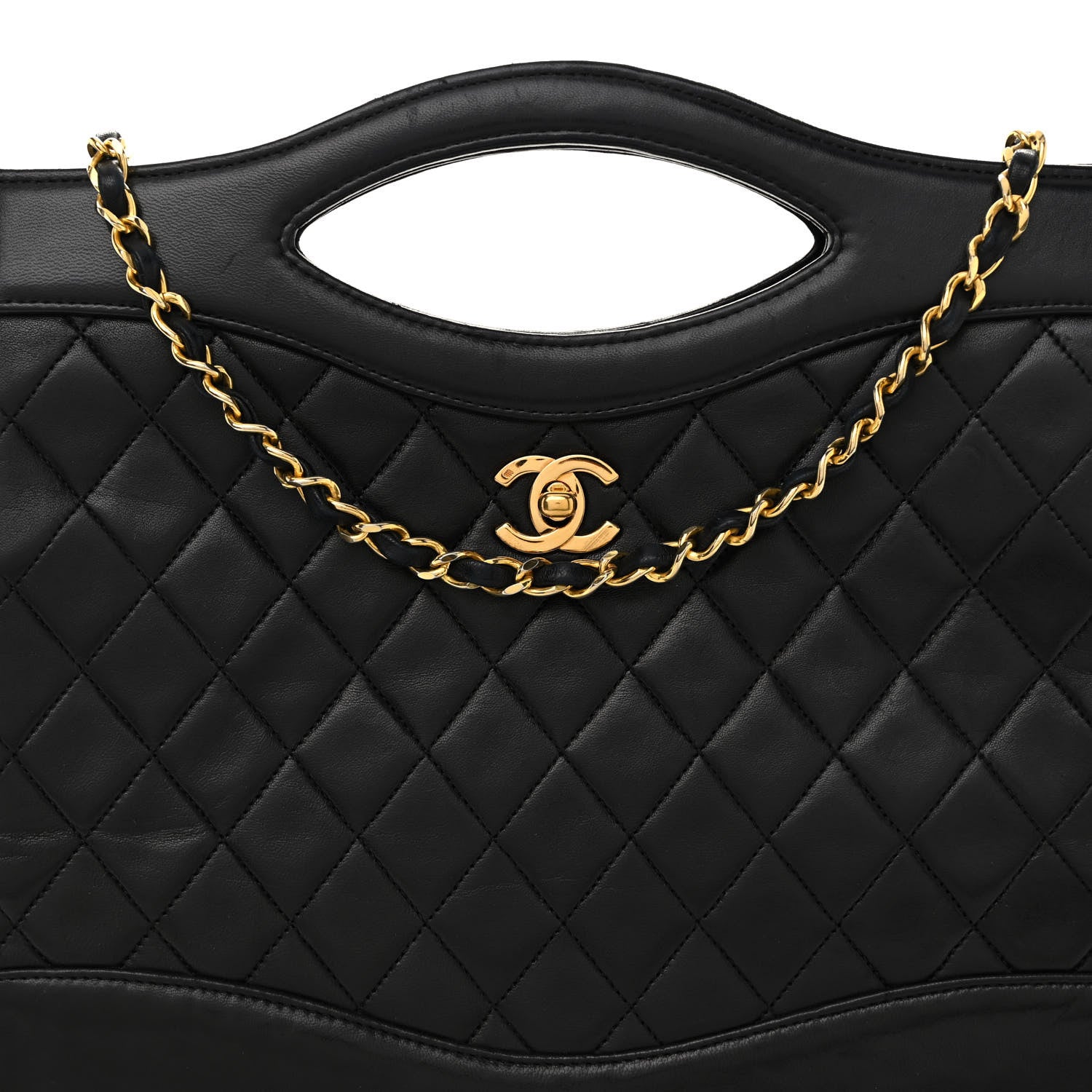 Chanel Lambskin Quilted 31 Shopping Bag Black 8 of 10