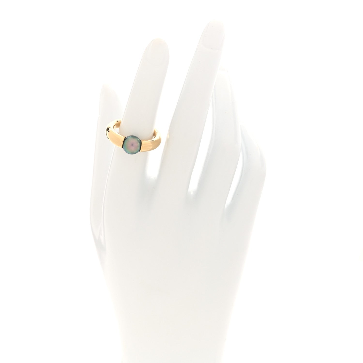 Cartier 18K Yellow Gold South Sea Tahitian Pearl 8mm Perla Ring 55 7.25 2 of 5