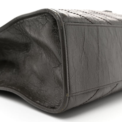 Saint Laurent Crinkled Calfskin Matelasse Monogram Niki Shoulder Bag Storm 9 of 12