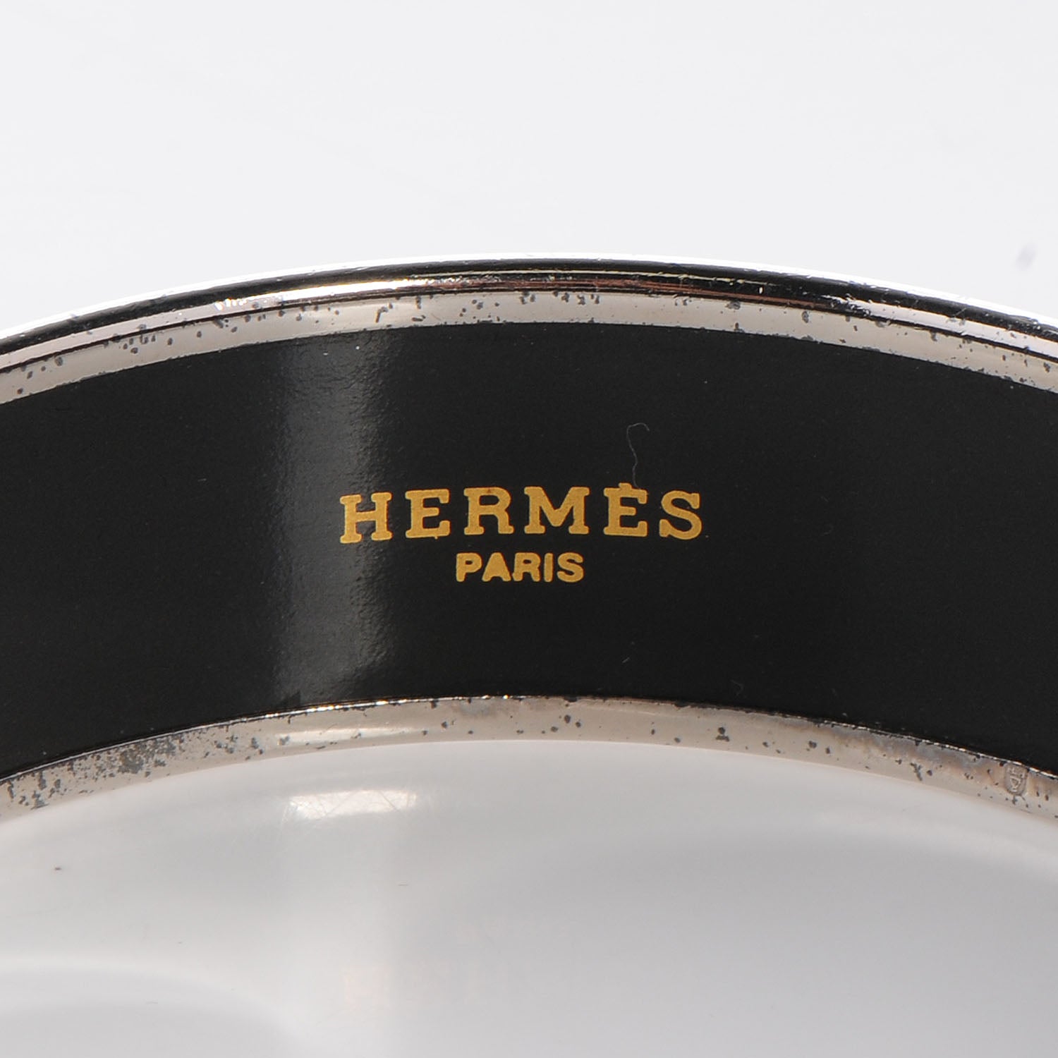 Hermes Enamel Printed Ornate Doves Wide Bracelet Bleu Yellow 65 5 of 6
