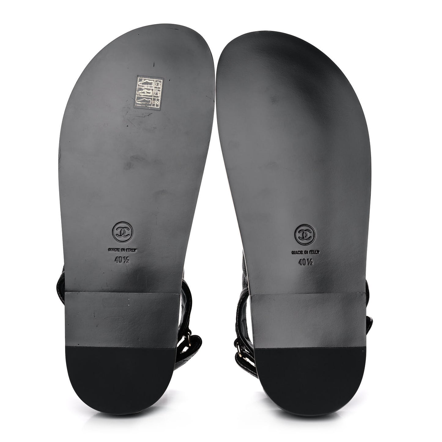 Grained Calfskin Velcro Dad Sandals 40.5 Black