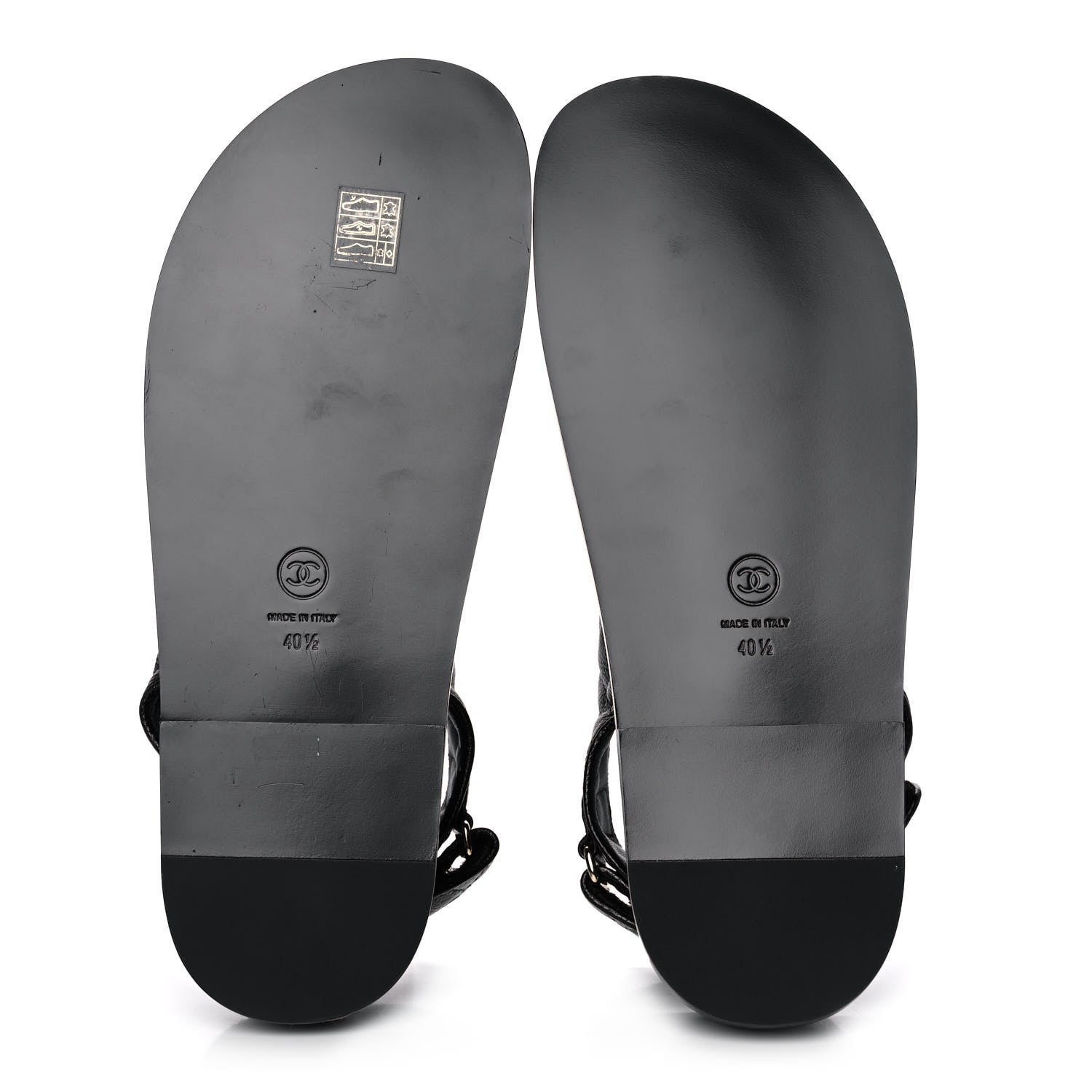 Chanel Grained Calfskin Velcro Dad Sandals 40.5 Black 5 of 12