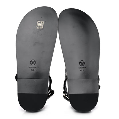 Chanel Grained Calfskin Velcro Dad Sandals 40.5 Black 5 of 12