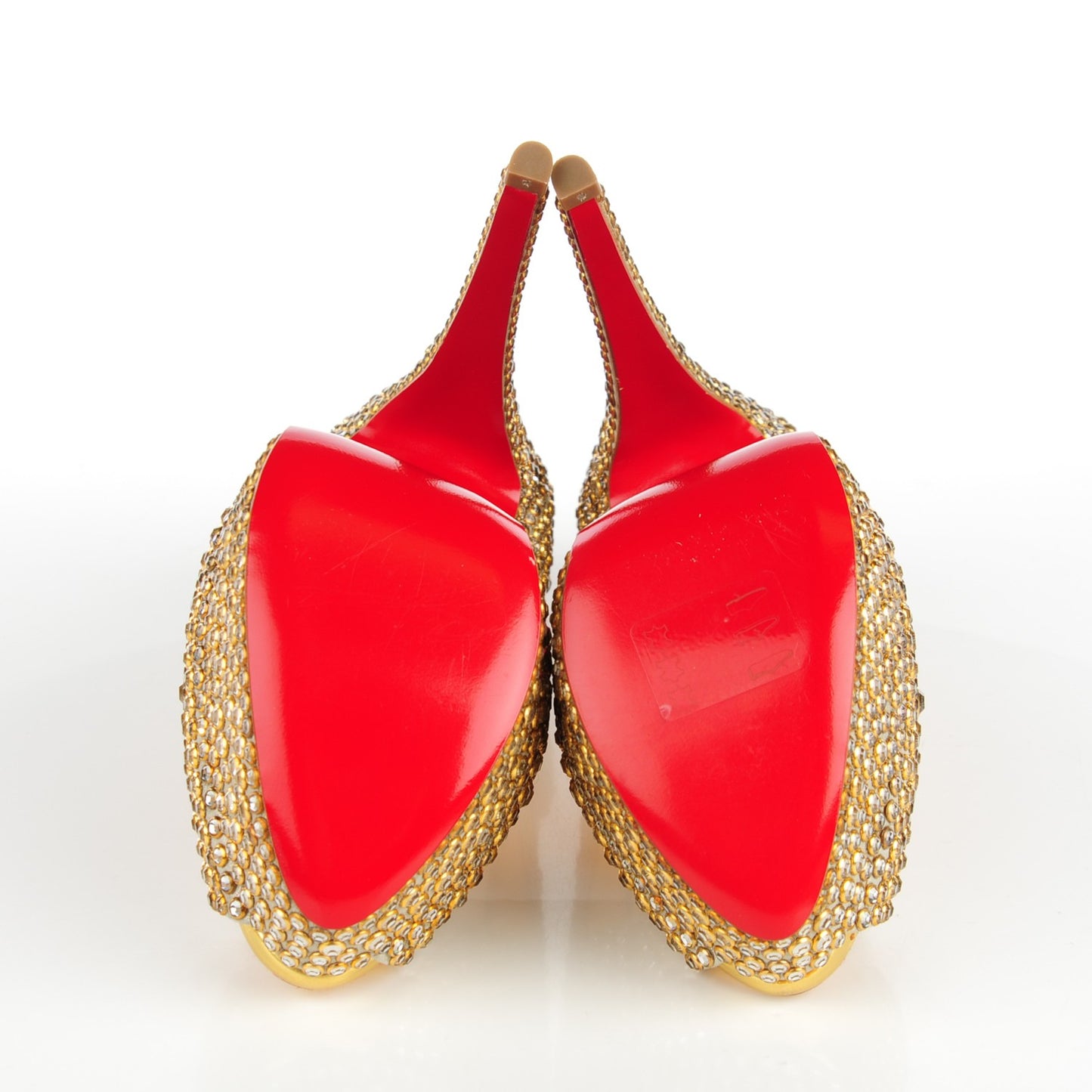 Specchio Strass Crystal Lady Peep 150 Pumps 36 Gold