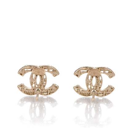 Chanel Tweed Effect CC Earrings Gold 3 of 4