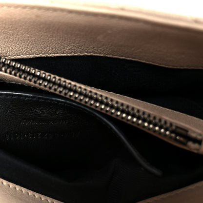 Saint Laurent Sheepskin Matelasse Chevron Monogram Medium College Bag Taupe 8 of 12