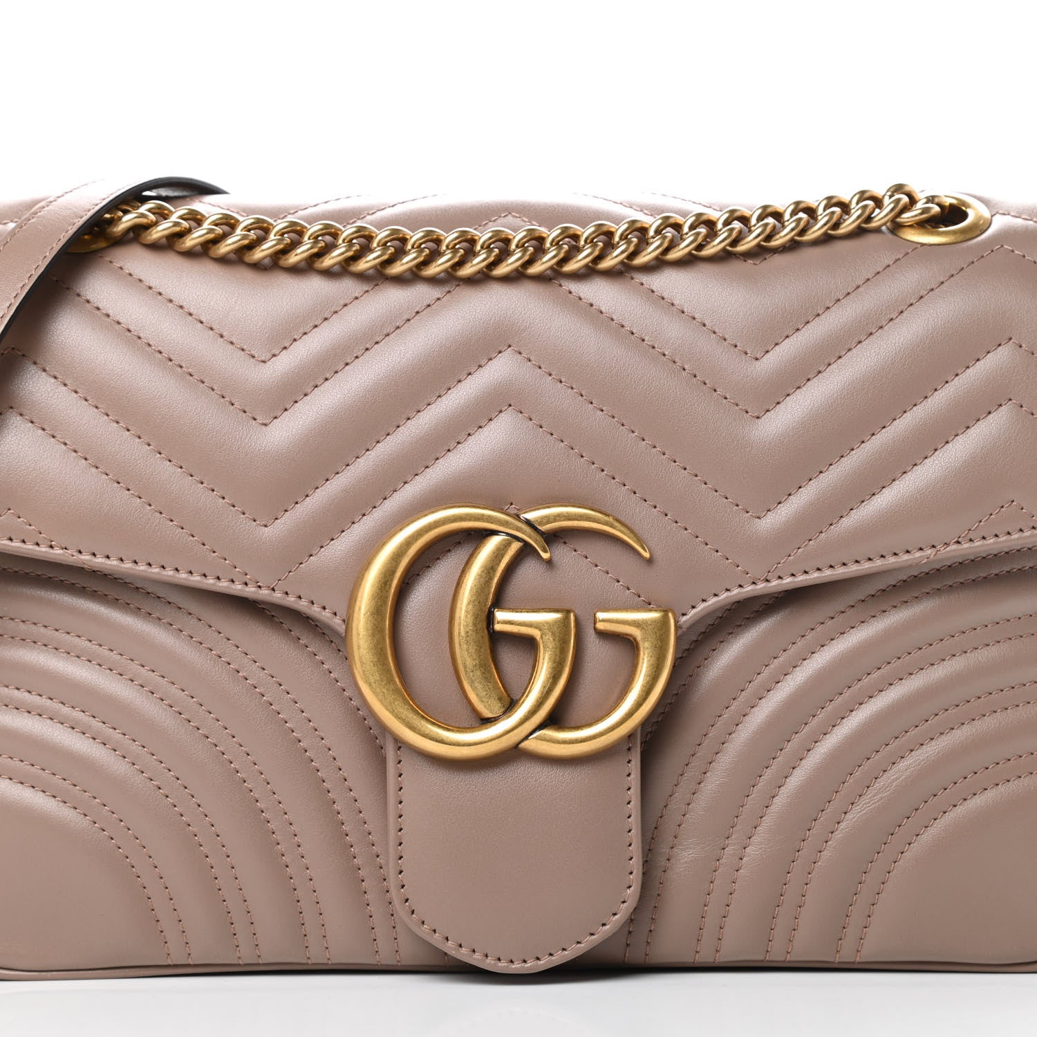Gucci Calfskin Matelasse Medium GG Marmont Shoulder Bag Porcelain Rose 8 of 12