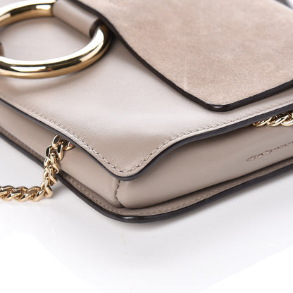 Chloe Suede Calfskin Small Faye Shoulder Bag Motty Grey 10 of 10