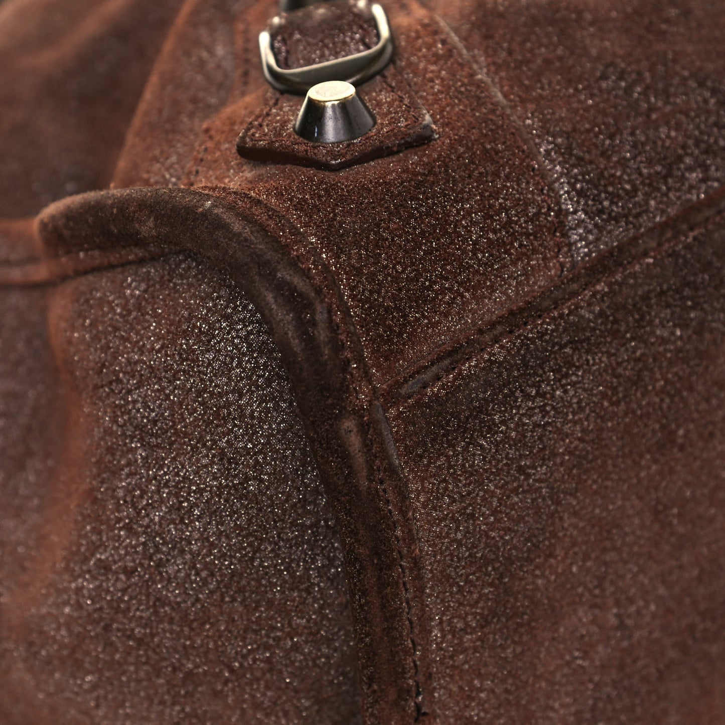 Metallic Craquele Calfskin Classic Hardware City Bronze