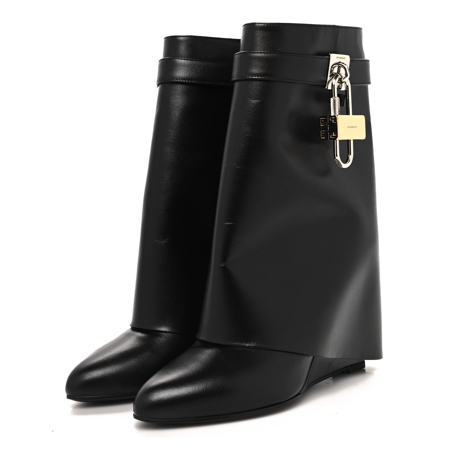 Givenchy Calfskin Shark Lock Ankle Boots 37 Black 3 of 9