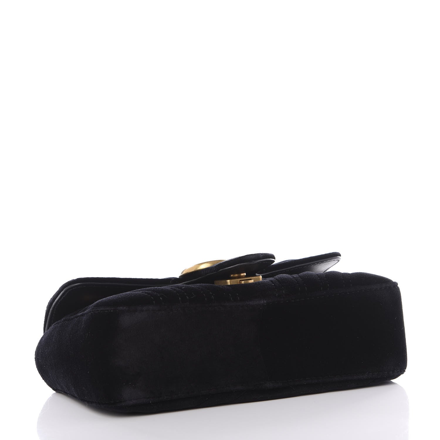 Gucci Velvet Matelasse Mini GG Marmont Shoulder Bag Black 3 of 9