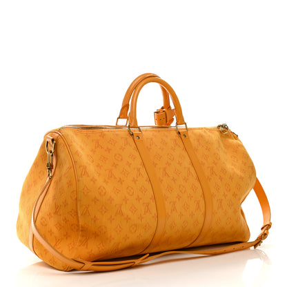 Louis Vuitton Denim Monogram Keepall Bandouliere 50 Ocre 2 of 13