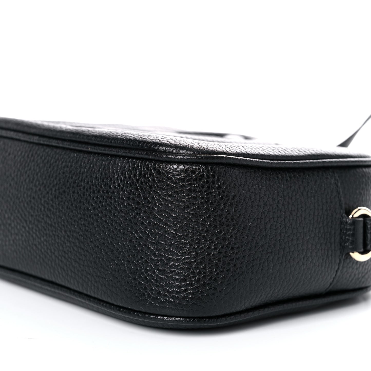 Pebbled Calfskin Small Soho Disco Bag Black