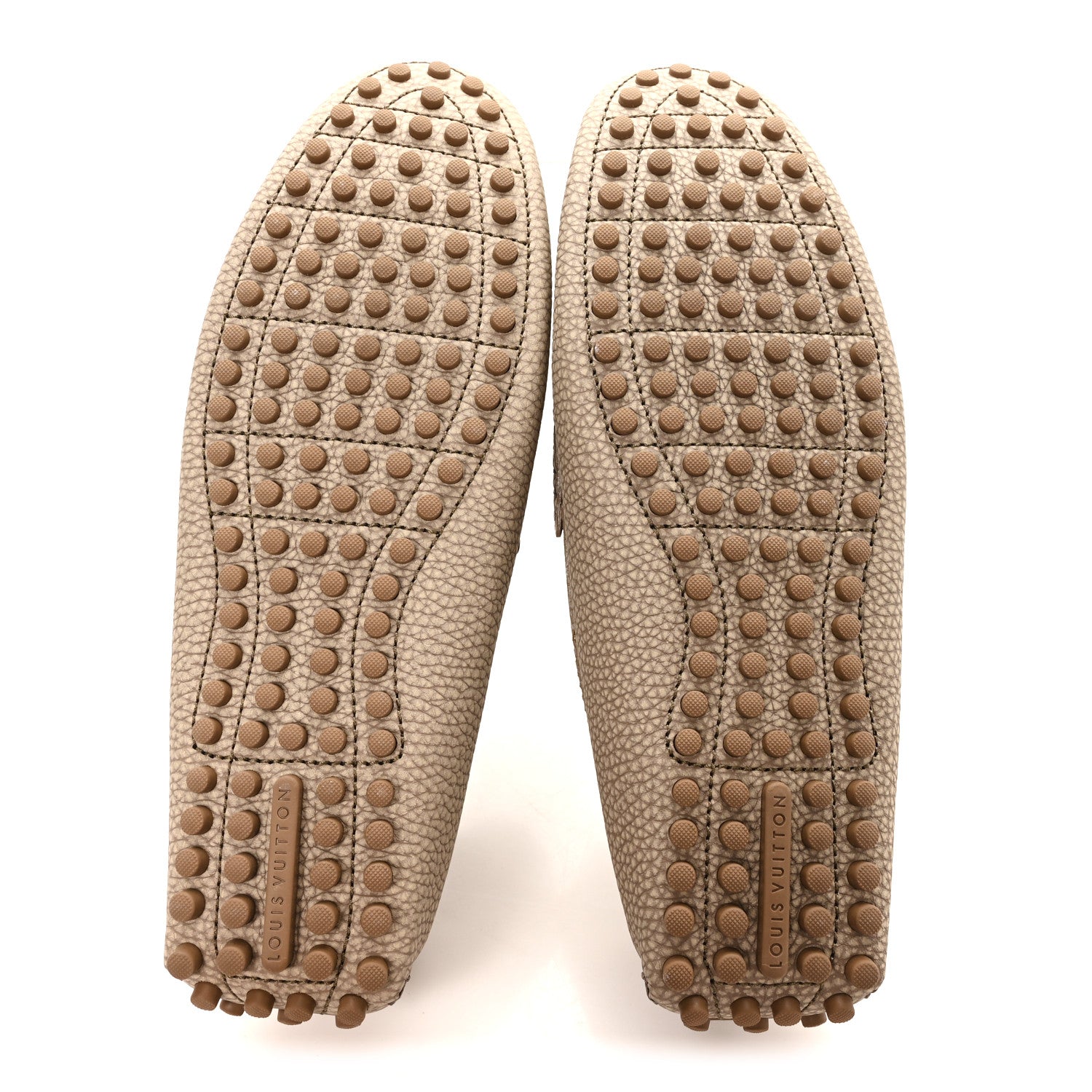 Louis Vuitton Taiga Mens Hockenheim Moccasin Loafers 9 Beige 6 of 9