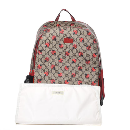 Gucci GG Supreme Monogram Ladybug Backpack Diaper Bag Red 3 of 9