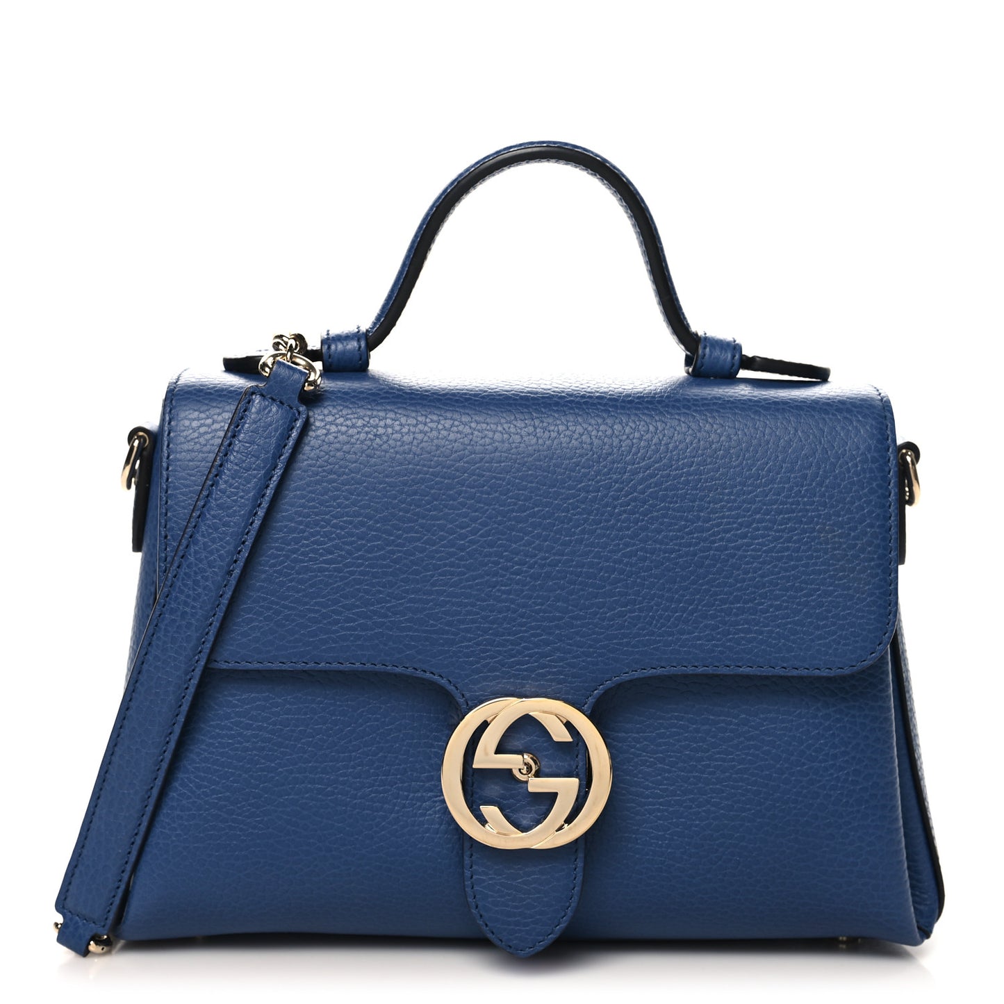 Dollar Calfskin Interlocking G Top Handle Shoulder Bag Caspian