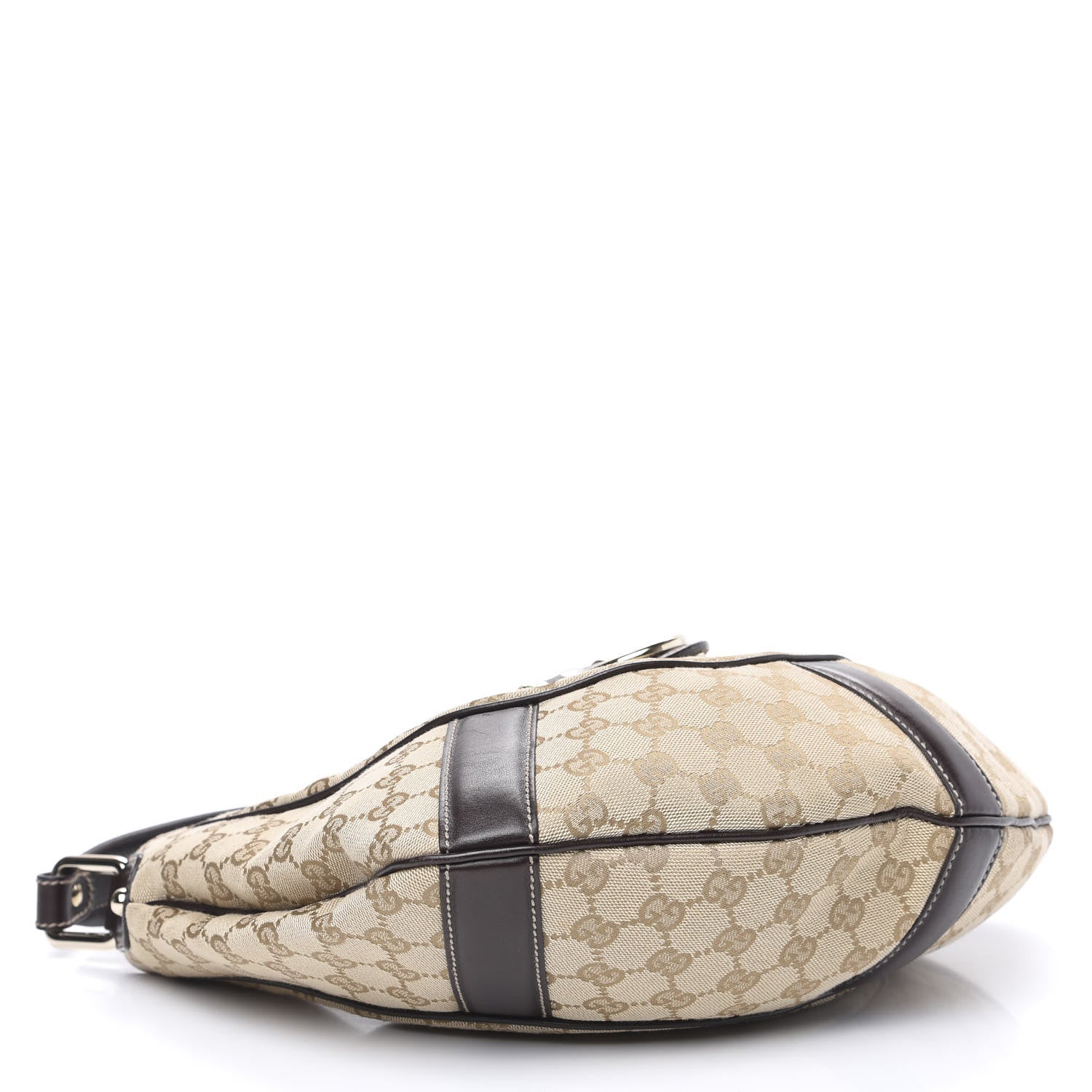 Gucci Monogram Horsebit Web Hobo Brown 3 of 11