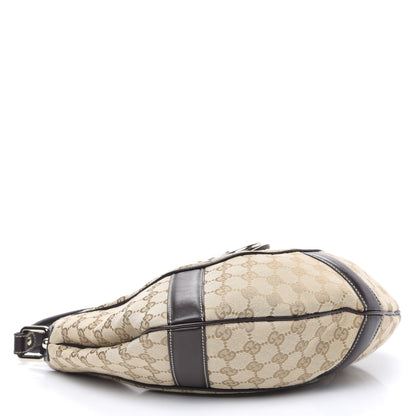 Gucci Monogram Horsebit Web Hobo Brown 3 of 11