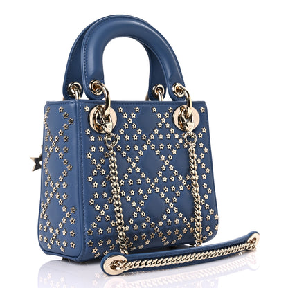 Christian Dior Lambskin Cannage Lucky Star Studded Mini Lady Dior Denim Blue 2 of 8
