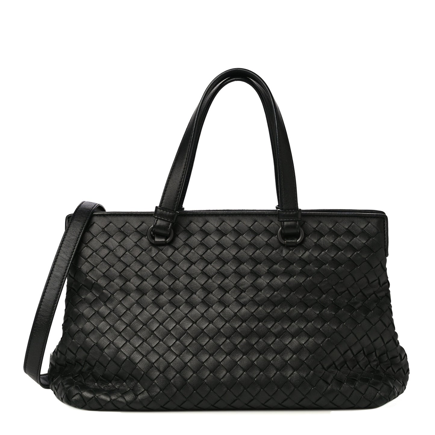 Nappa Intrecciato Small Accordion Tote Black