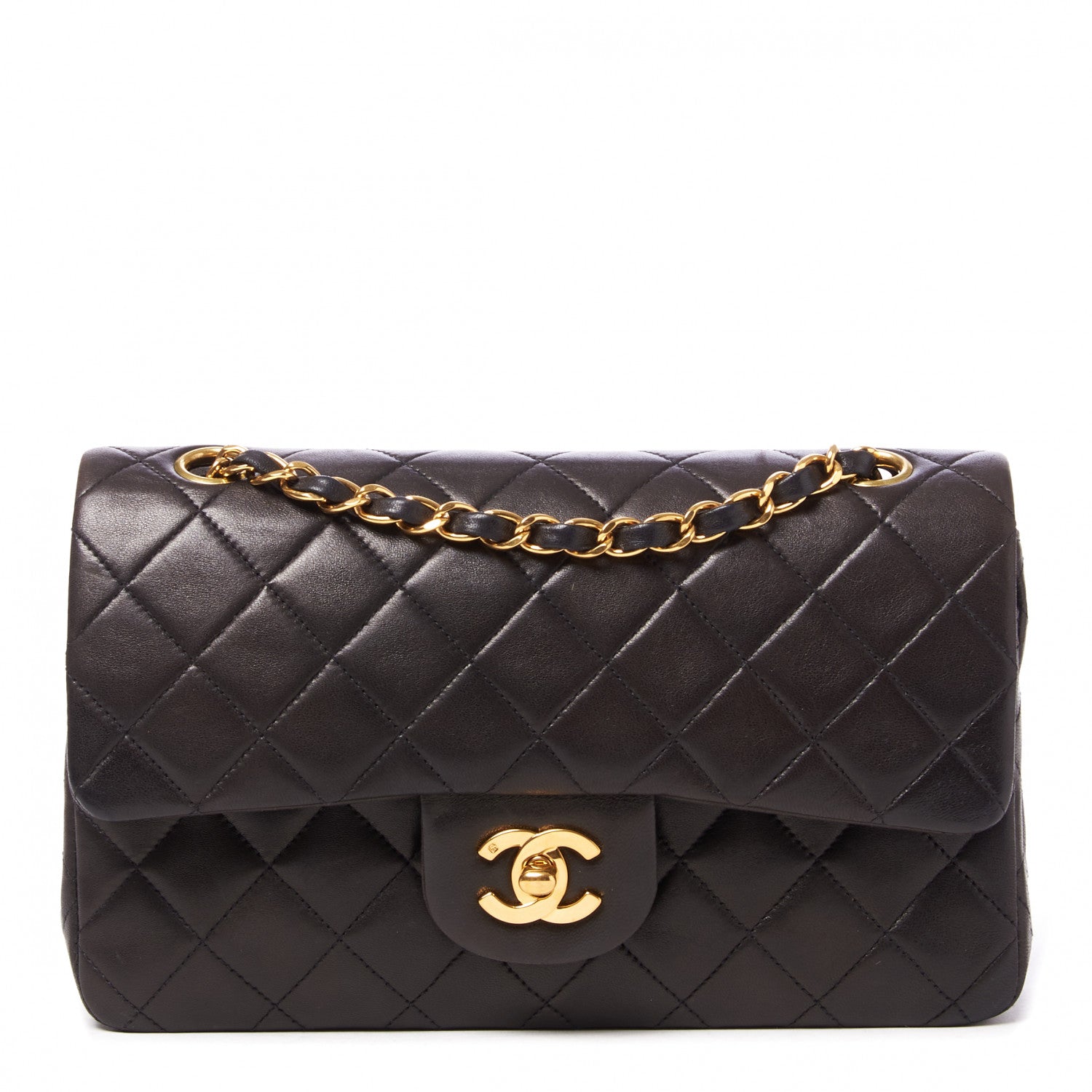 Chanel Lambskin Quilted Small Double Flap Black 1 of 9