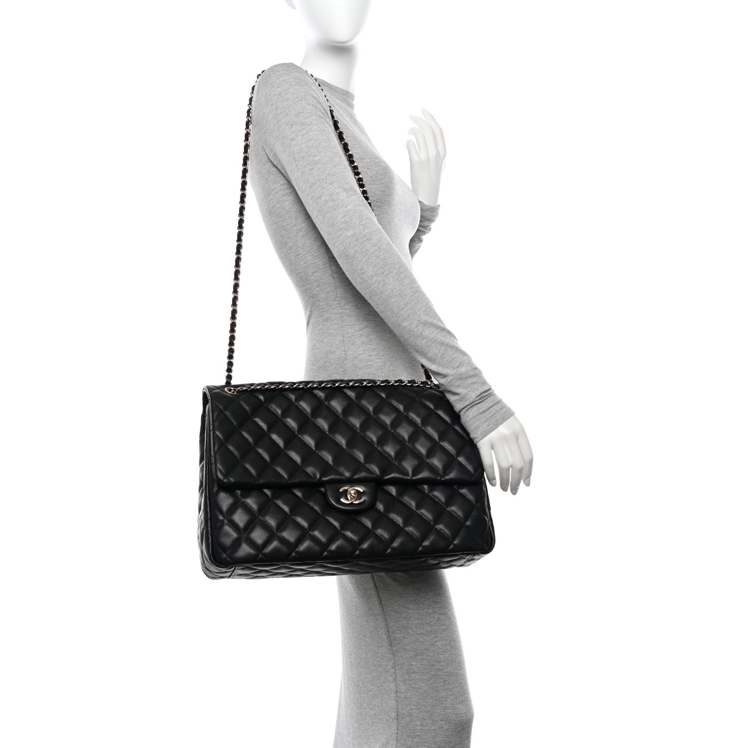 Chanel Caviar Quilted Small XXL Travel Flap Bag Black 2 of 10