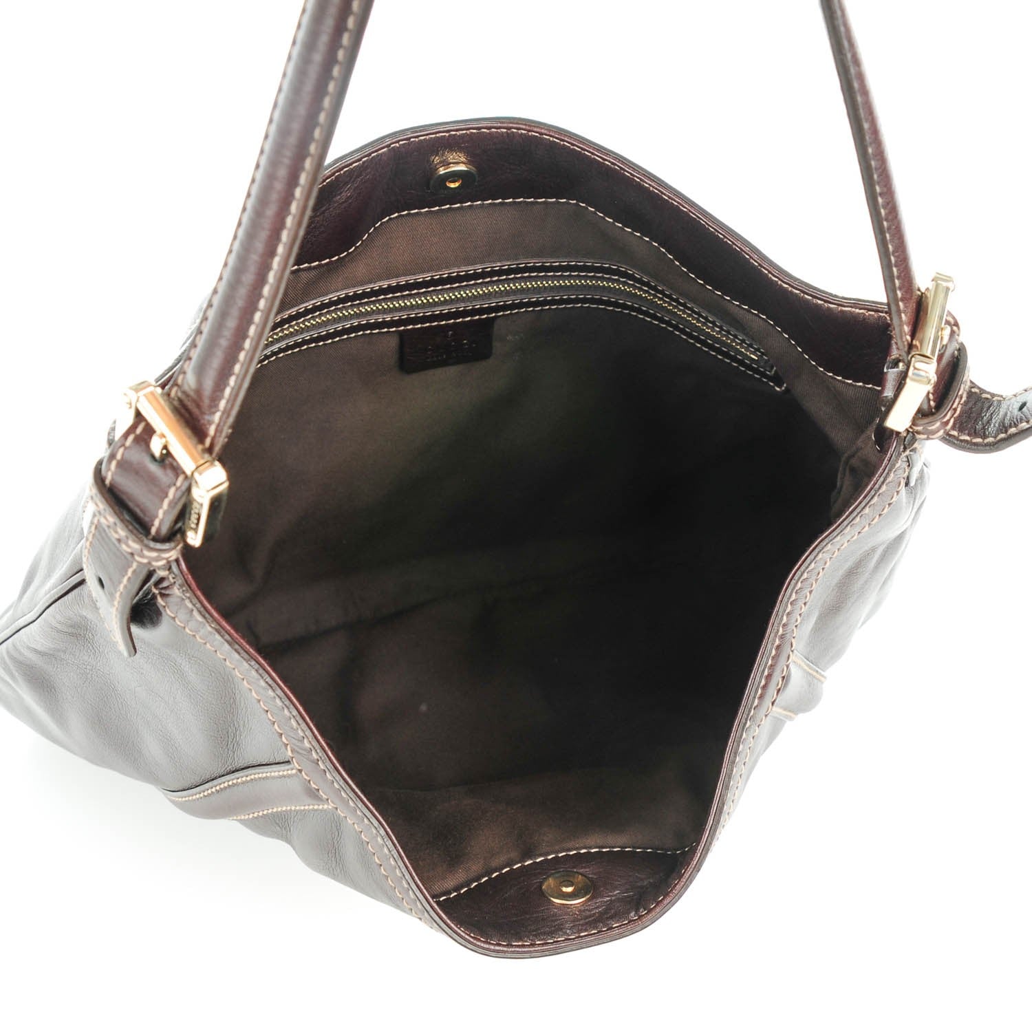Gucci Calfskin Medium Britt Hobo Dark Brown 5 of 7