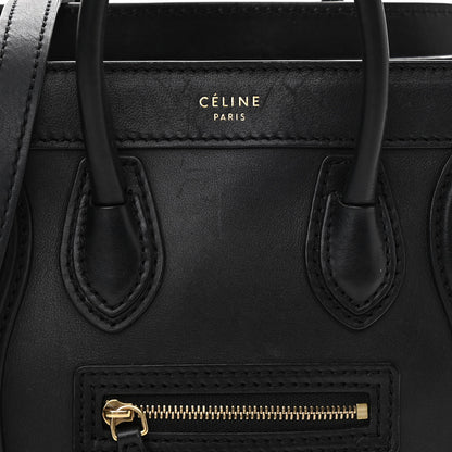 Celine Smooth Calfskin Nano Luggage Black 7 of 10